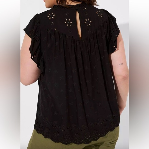 Torrid Black Eyelet Blouse - Picture 2 of 5